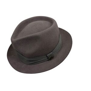 Goorin Bros Wool Fedora Hat Brown Mens Large Ribbon Band Classic Pinched Crown